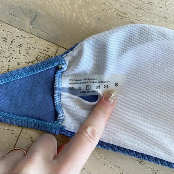 SHEIN Blue Ruffle Bikini - Picture 4 of 5